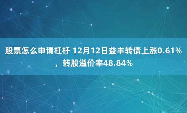 股票怎么申请杠杆 12月12日益丰转债上涨0.61%，转股溢价率48.84%