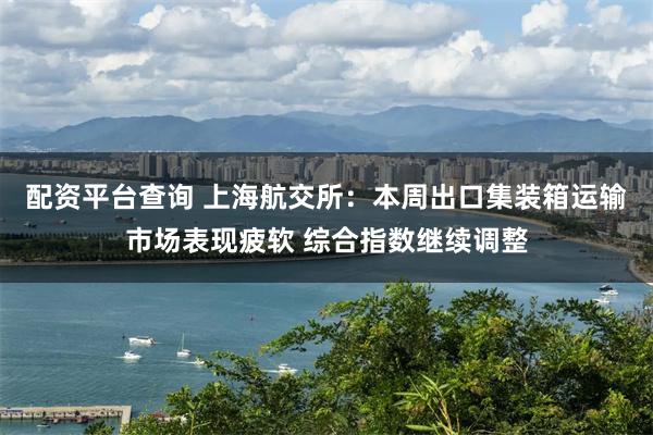 配资平台查询 上海航交所：本周出口集装箱运输市场表现疲软 综合指数继续调整